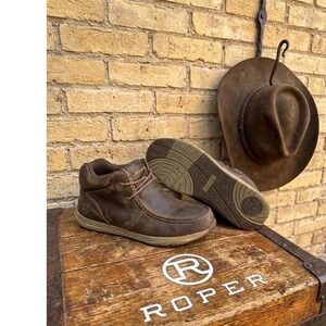 🔥Roper Mens 🤑 distressed Leather Chukka Driving Mocs Western Casual Shoes 12